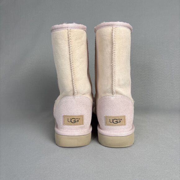 New Womens UGG Boots Sz 9 Classic Short Pink Shell Seashell Suede Wool Sold Out - Picture 3 of 16